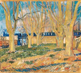 Viale di platani vicino alla stazione di Arles