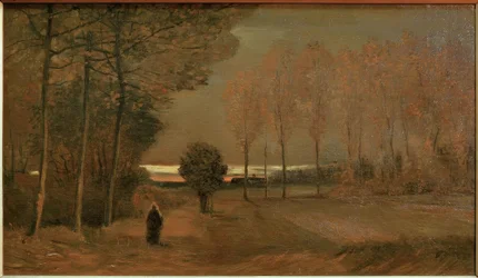 Paesaggio autunnale al tramonto