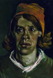 Ritratto di contadina con cappuccio rosso