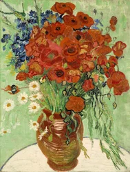 Natura morta, vaso con margherite e papaveri, 1890