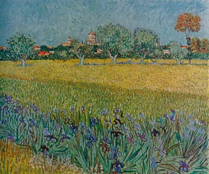Veduta di Ales con iris in fiore, 1888