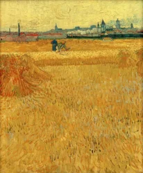 Campo di grano con vista su Arles