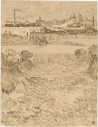 Arles. Vista dai campi di grano