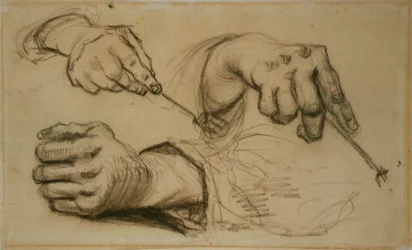Studio, tre mani, due che tengono forchette