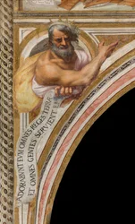 Navata centrale, Plume Quinta Campata Nord, Vincenzo Campi 1573, Busto con Profeta