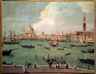 Veduta sul bacino di San Marco, Venezia, con la basilica di Santa Maria della Salute sullo sfondo