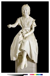 Ritratto della Marchesa Virginia Busti Porro da giovane o giovane donna che offre un fiore