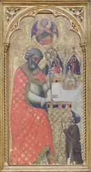 San Pietro benedice un pellegrino, 1350 circa (tempera su tavola)