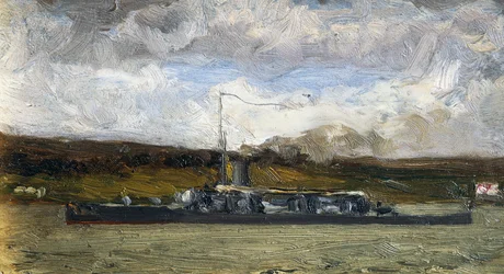 Vapore sulla riva del mare