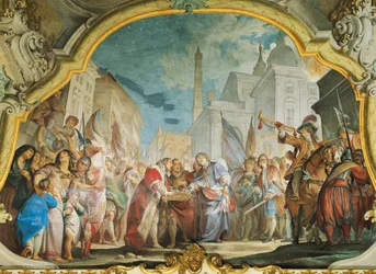 Fasti, famiglia Aldrovandi, di Vittorio Maria Bigari, affresco, Palazzo Aldrovandi Montanari, Bologna, Italia