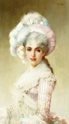 Elegante signora in rosa