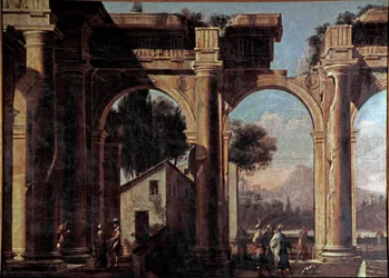 Paesaggio con rovine