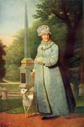 Ritratto di Caterina II nel parco di Tsarskoye Selo