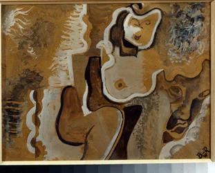 Composizione astratta - Opera di Vladimir Davidovich Baranov Rossine (Baranov-Rossine) (Wladimir Daniel Baranoff Rossine (Baranoff-Rossine) (1888-1944), gouache su cartone (24x31 cm), circa 1913