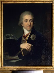 Ritratto di Alexandre Labzine (Labzin o Labsine) (1766-1825), scrittore russo e massone. Dipinto di Vladimir Borovikovsky (o Borovikovski) (1757-1825), dopo il 1816. Galleria Tret