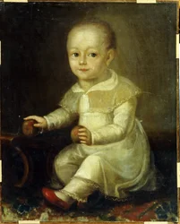 Ritratto di un bambino con mele