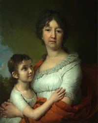 Ritratto di A.E. Labzina e della sua figliastra S.A. Mudrova, 1803