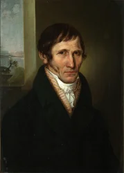Ritratto del gestore della tenuta di Krasnopolets nella regione di Pskov, ca 1813