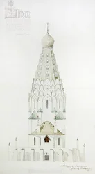 Progetto per una chiesa commemorativa a Lipsia, facciata est