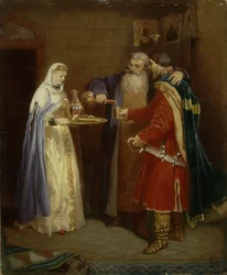 Accoglienza del boiardo Principe Serebrenni in visita al boiardo Morozov, 1865