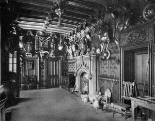 La sala di Abbotsford Hall, vicino a Melrose, Scozia