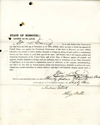 Giuramento di fedeltà di Wm. L. Ewing del Missouri, Contea di St. Louis