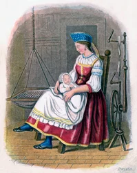 Donna russa con bambino