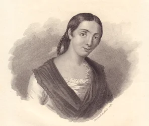 Ritratto della scrittrice italiana Giustina Renier Michiel (1755-1832), incisione in rame