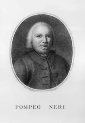 Ritratto di Pompeo Neri (1706-1776), giurista e politico italiano, incisione di Benedetto Bordiga (1768-1847) da un disegno di Francesco Sabatelli (1803-1829)