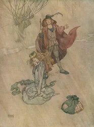 Il guardiano dei maiali sgridato e la pioggia scrosciava, c1930