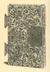 Copertina di libro in argento dorato, 1881