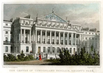 Il centro di Cumberland Terrace, Regents Park, Londra, 1829