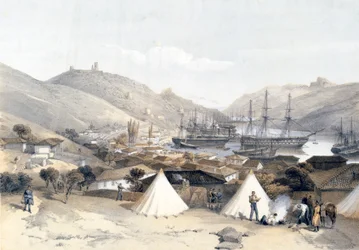 Balaklava vista in direzione del mare, 1855.