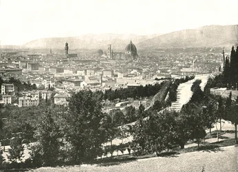 Panorama della città di Firenze, Italia, 1895