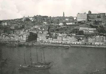 Panorama della città di Oporto, Portogallo, 1895
