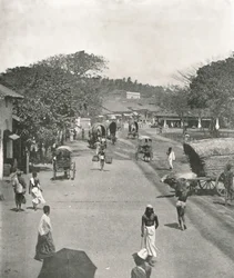 Scena di strada vicino al Municipio, Colombo, Ceylon, 1895