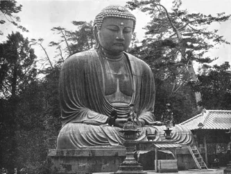 Il Grande Daibutsu, Kamakura, Giappone, 1895