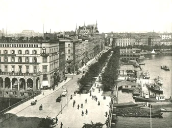 Il Jungfernstieg, Amburgo, Germania, 1895