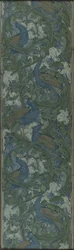 Pannello ritagliato di carta da parati con fichi e pavoni, ca. 1895