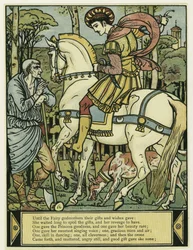 Il Principe chiede indicazioni, da Il Libro delle Immagini di Barbablù, pub. 1879
