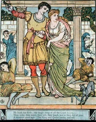 Il principe che salva la principessa, illustrazione per 