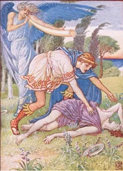 Il dio del vento ha inviato una raffica da sud, illustrazione da 