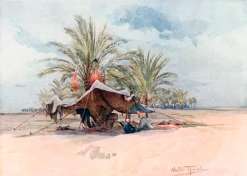 Una tenda bedawi (litografia a colori)