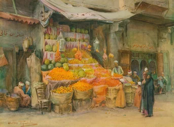 Una bancarella di frutta a Bulak, c1905, 1912
