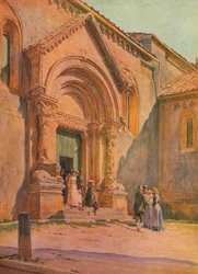 Il portico della Pieve a San Quirico d