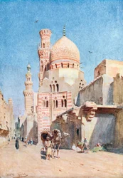 Moschea Tomba di Arboughan, Cairo (litografia a colori)