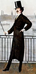 James Abbott McNeill Whistler sulla vedetta della sua casa a Lindsey Row, Chelsea, 1871