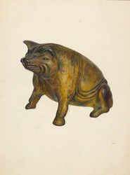 Salvadanaio giocattolo: Maiale, c. 1939