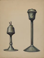 Due lampade a olio, c. 1938