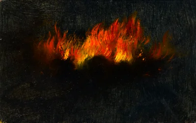 Zeppelin in fiamme visto attraverso il telescopio da Southfields, 3 settembre 1916